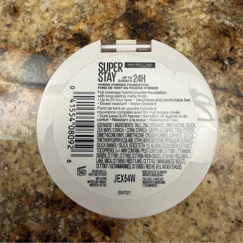 NEW Maybelline Super Stay 24H Hybrid Powder Foundation - 102 Light Warm Peach